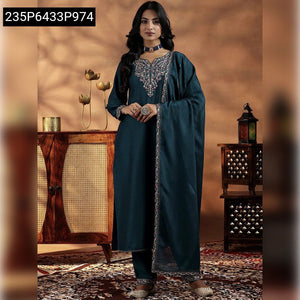 Vichitra Silk Sequence Embroidered Kurti for Women | Festive Wear