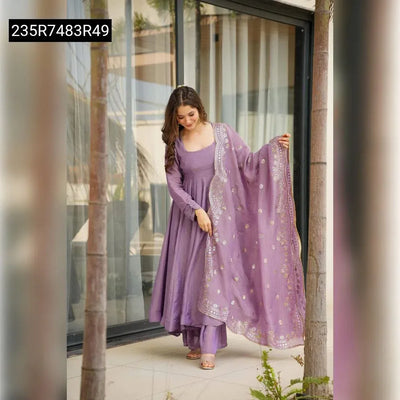 Viscose Chinon Anarkali Kurti Set for Women | Festive & Party Wear