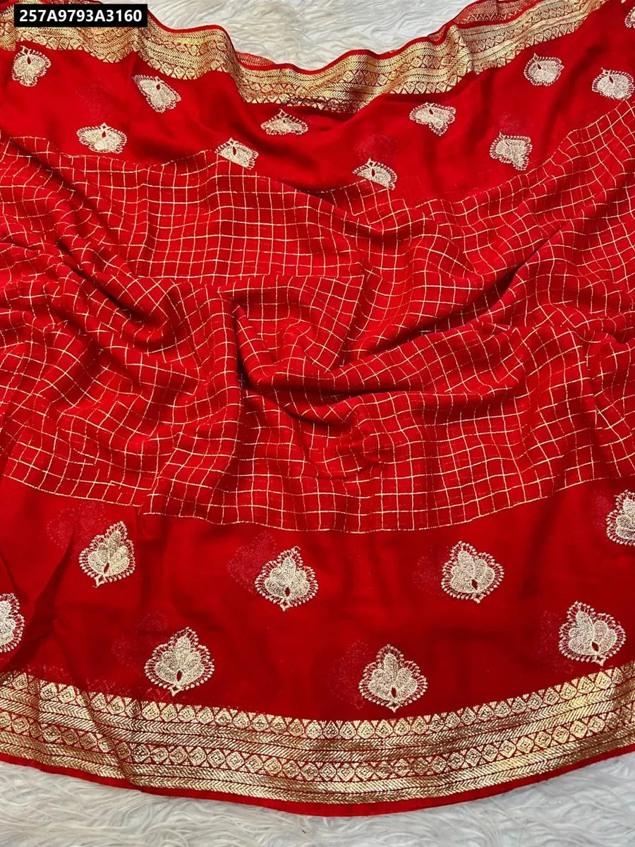 Viscose Georgette Embroidered Saree for Women