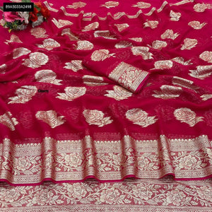 Buy Viscose Georgette Saree with Golden Zari Work for Women - Festive & Party Ethnic Wear Online
