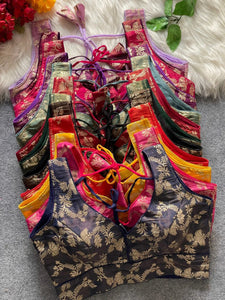 Viscose Jacquard Silk Blouse Party Wear for Women | Festive & Party