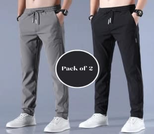 Men's Lycra Track Pants ( Pack of 2 ) XL