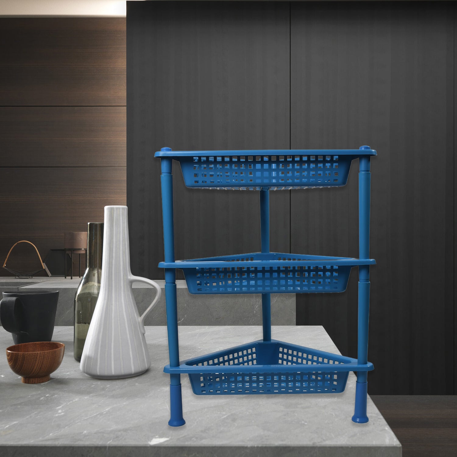 2812 Triangle Storage Plastic 3-tier Rack Shelf For Kitchen Living Room Bathroom Office