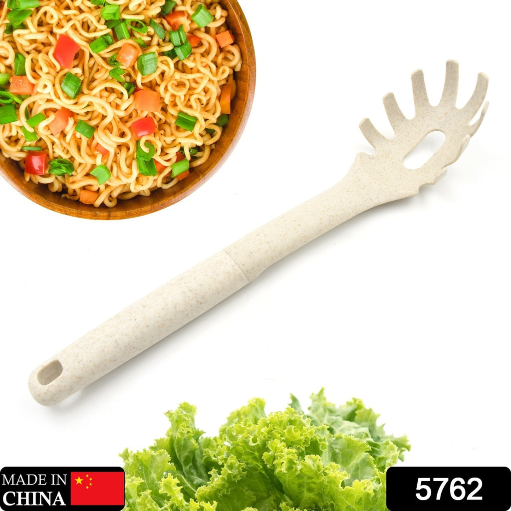 Plastic kitchen accessories set with whisk, pasta spoon, and soup spoon, heat resistant and non-stick.