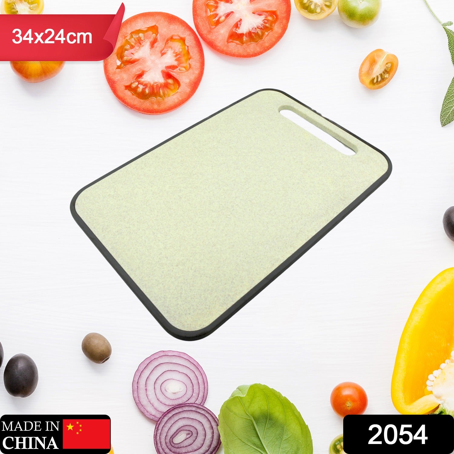 2054 Plastic Small Size Kitchen Chopping Board Household Cutting Board Knife Board Vegetable Cutting And Fruit Multi-purpose Plastic Sticky Board Cutting Board (34x24cm) - TREND BUY