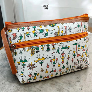 Buy Warli Art Two-Zipper Pouch for Women | Daily Essential, Ethnic Gift | TRENDBUY Online