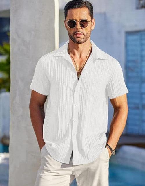 White Popcorn Half Sleeves Shirt for Men (SIZE- M,L,XL) - TREND BUY