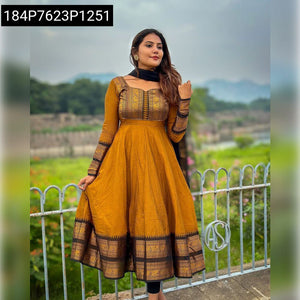 Women's Anarkali Flared Silk Kurti Set | Festive Elegance