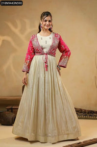 Women's Designer Koti Gown | Elegant Party Wear Ensemble