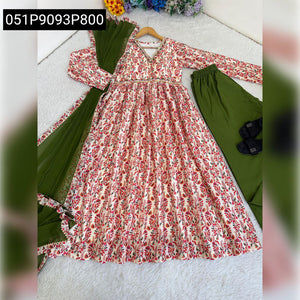 Women's Digital Printed Chinon Anarkali Dress | Festive & Everyday Elegance