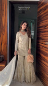 Women's Embroidered Faux Georgette Palazzo Suit | Festive & Party Wear
