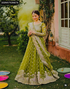 Women's Embroidered Fox Georgette Gown Set | Festive Wear