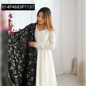 Women's Embroidered Georgette Anarkali Gown | Elegant Party Wear