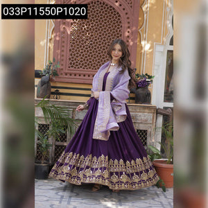 Women's Embroidered Georgette Gown | Party Wear Elegance