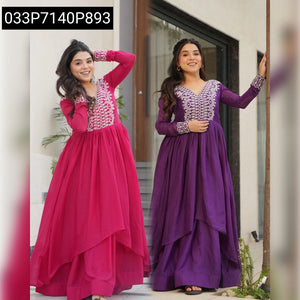 Women's Embroidered Georgette Gown | Party Wear