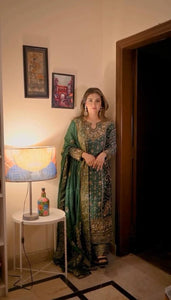 Women's Embroidered Georgette Top Palazzo Dupatta Set | Party Wear by LavishAttire