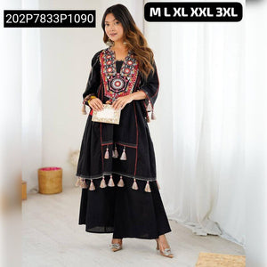 Women's Embroidered Khadi Cotton Cord Set | Festive & Casual Ethnic Wear