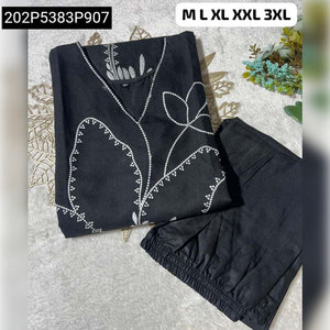 Women's Embroidered Tesla Slub Suit Set | Festive Gatherings