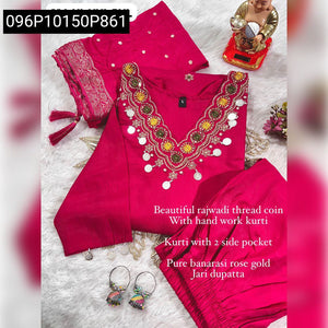 Women's Embroidered Viscose Kurti Set | Traditional Festive Wear