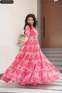 Women's Floral Gown | Fully Flair for Festive & Casual Elegance