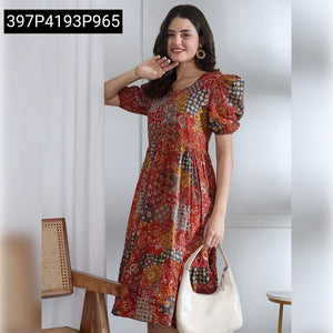 Women's Floral Print Flutter Sleeve Fit and Flare Dress | Everyday Elegance