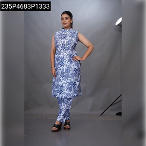 Women's Floral Print Sleeveless Kurti & Pant Set | Everyday Comfort