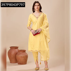 Women's Hand Embroidered Viscose Silk Kurta Set with Dhoti Pants | Festive & Traditional Ensemble