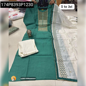 Women's Hand Work Maslin Kurti Set with Stretchable Pant & Dupatta | Festive & Everyday Elegance