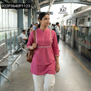 Women's Heavy Rayon Embroidered Pleated Top | Everyday Style