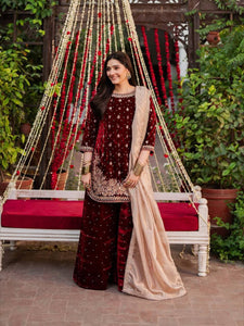 Women's Heavy Velvet Sharara Set | Party Wear Dress