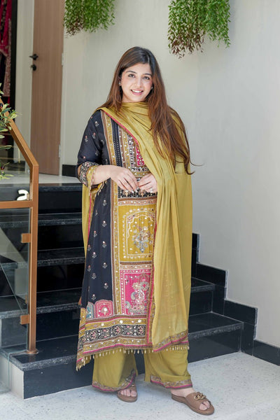 Women's Muslin Cotton Digital Print Kurta Set with Dupatta | Festive & Party Wear