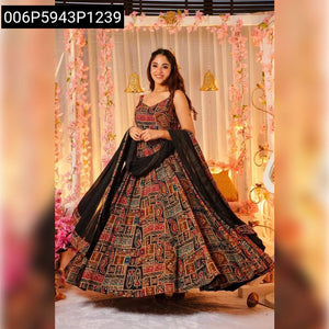 Women's Patola Digital Printed Anarkali Gown | Festive & Partywear