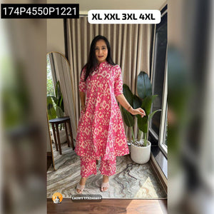 Women's Printed A-line Kurti Palazzo Set | Daily & Festive Wear