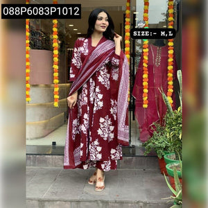 Women's Printed Anarkali Kurta Set with Hand Work | Summer Festive Flair