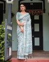 Women's Pure Linen Saree with Tassels | Chic Daytime & Festive by MISTY