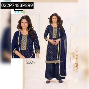 Women's Rayon Print Palazzo Sharara Suit Set | Festive & Casual by BLUE HILLS