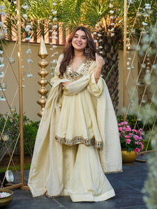 Women's Real Mirror Work Cosmos Palazzo Suit | Festive