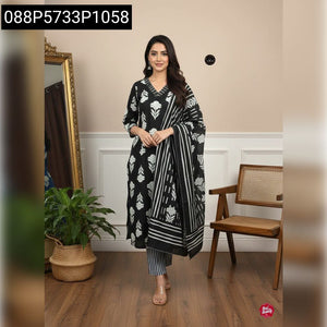 Women's Sanganeri Block Print Kurta Set | Traditional Wear
