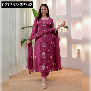 Women's Traditional Embroidered Kurta Set with Chanderi Dupatta
