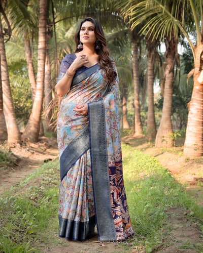Women's Tussar Silk Saree | Floral Paisley Festive & Wedding Wear by TrendBuy