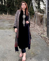 Women's Velvet 3-Piece Sequence Embroidery Suit | Winter Festive