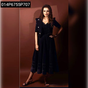 Women's Velvet Party Wear Gown with Overcoat | Boss Lady Ensemble