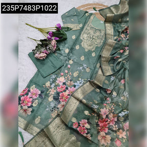 Women's Viscose Jacquard Kurti Set | Floral Printed Suit for Festive Occasions