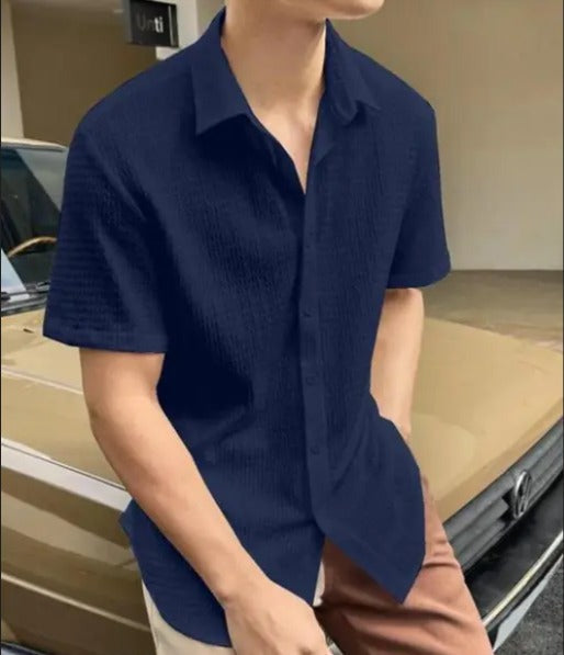 Half Sleeves Shirts for Men blue XL