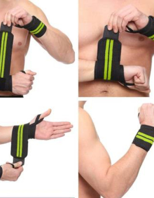 Close-up of the adjustable hook-and-loop strap on the black wrist band