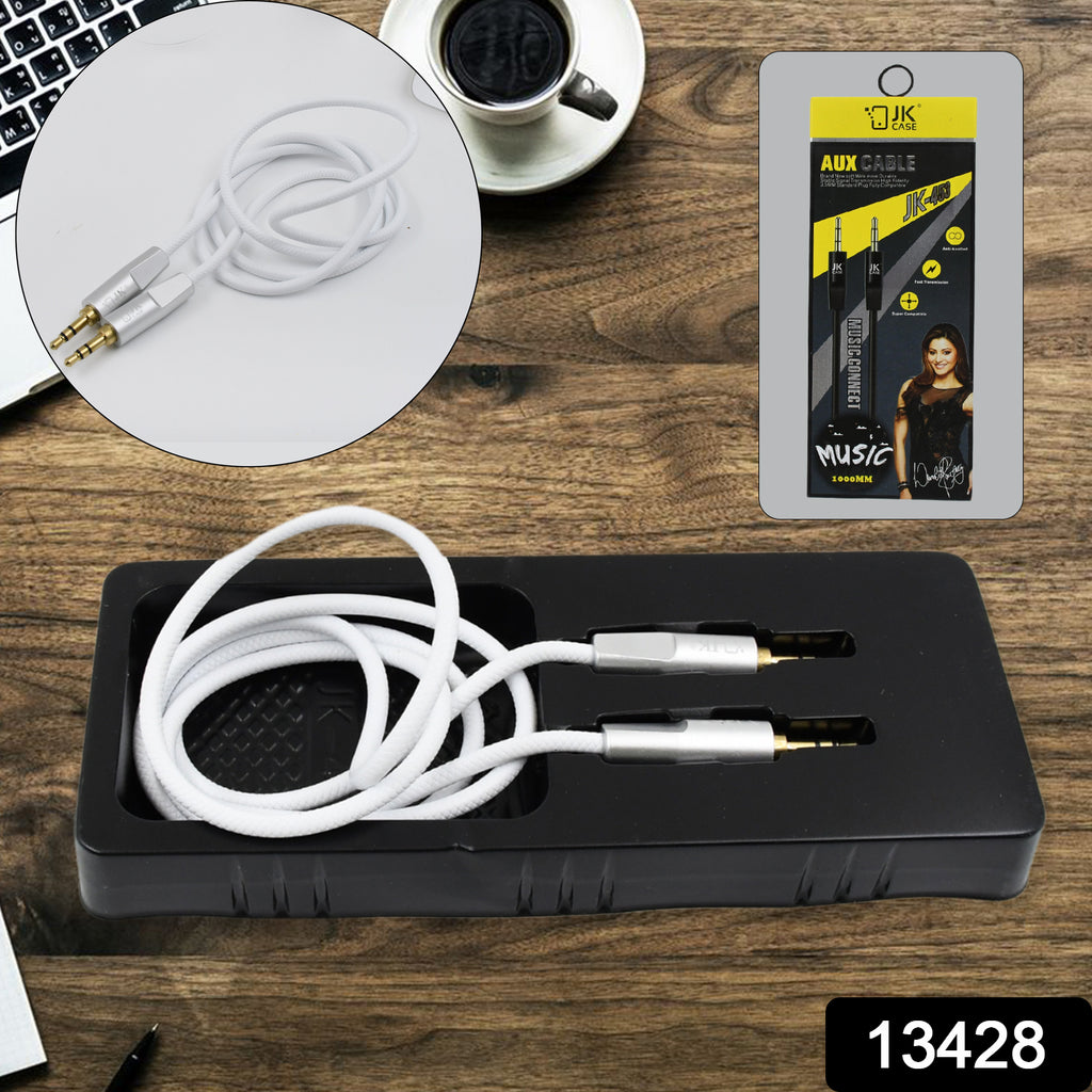 Black 1000mm Aux cable for mobile, tablet, home & car stereos