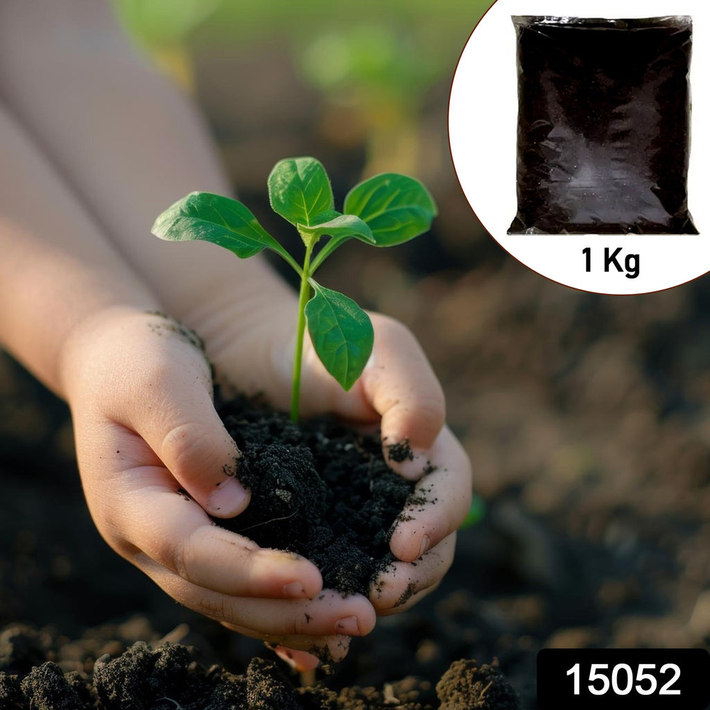 Premium organic vermicompost black soil, nutrient-rich manure for healthy plant growth.
