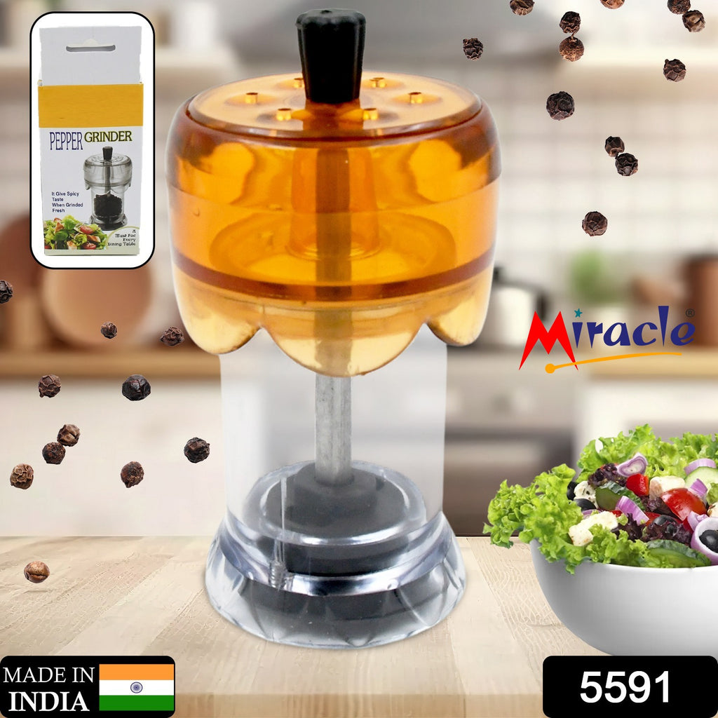 Miracle transparent plastic manual salt and pepper crusher grinder