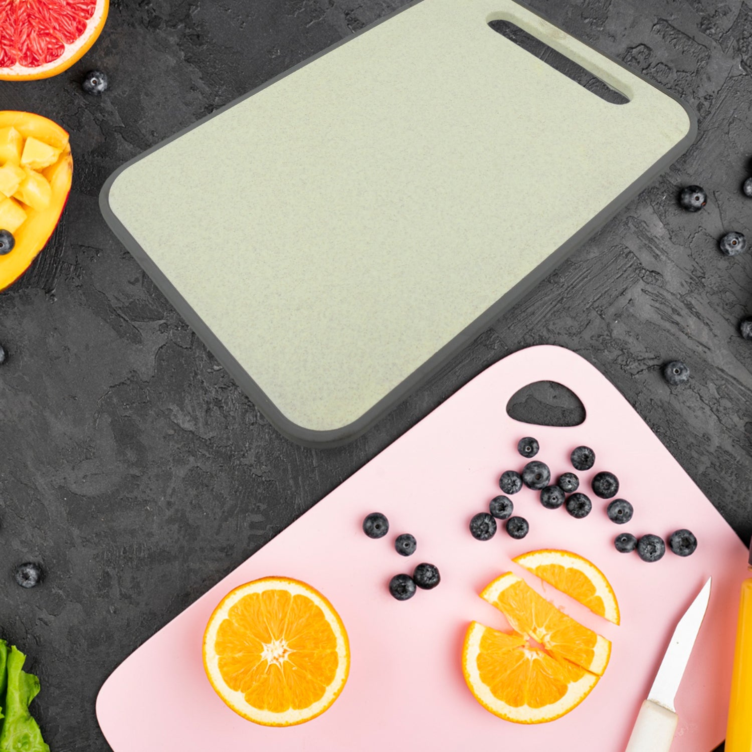 2054 Plastic Small Size Kitchen Chopping Board Household Cutting Board Knife Board Vegetable Cutting And Fruit Multi-purpose Plastic Sticky Board Cutting Board (34x24cm) - TREND BUY