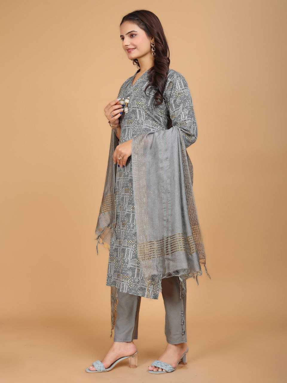 PRINTED COTTON SUITS Silver